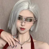 Солнцезащитные очки для фотосессии в стиле Хэллоуина, футуристические солнцезащитные очки в стиле научной фантастики, очки в стиле хип-хоп, маски для глаз для ночных клубов для мужчин и женщин.
