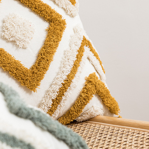 Bohemian style tufted pillow Moroccan ethnic tassel cushion Nordic ins living room sofa pillow cover