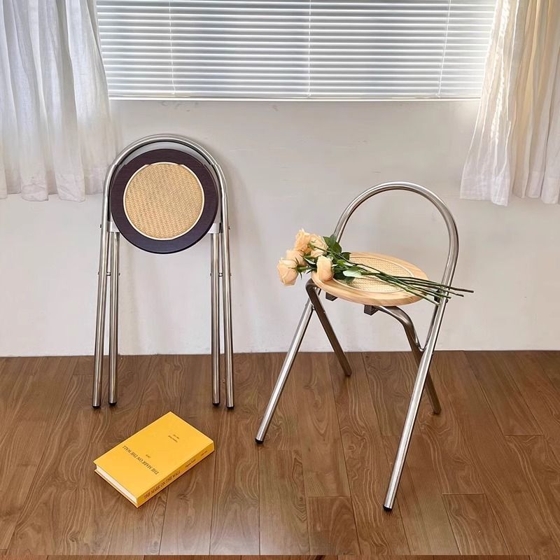 先行販売！中古デザイナー折りたたみ椅子家庭用折りたたみダイニングチェア寝室シンプルモダン北欧ネット有名人撮影|undefined