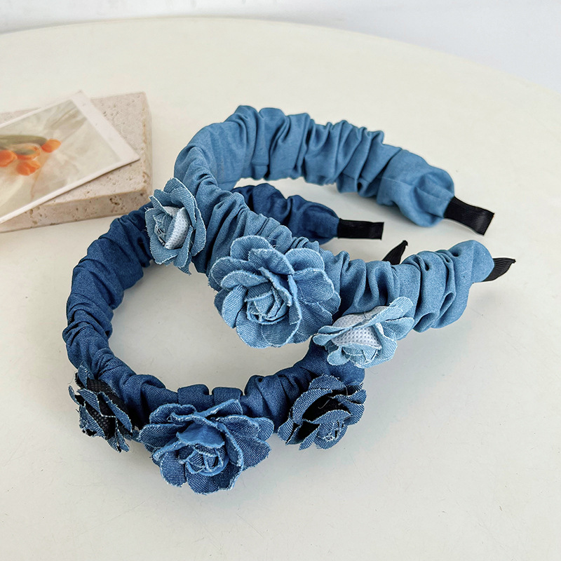 Casual Streetwear Flower Cloth Pleated Hair Band display picture 2