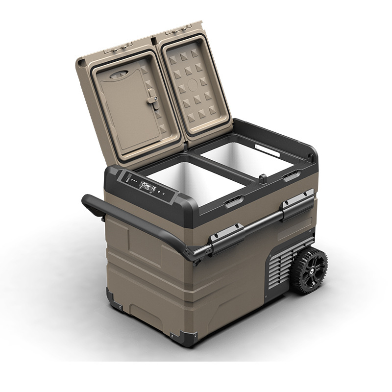 冰虎车载冰箱压缩机制冷12V24V双开门双温双控车家两用小冰箱