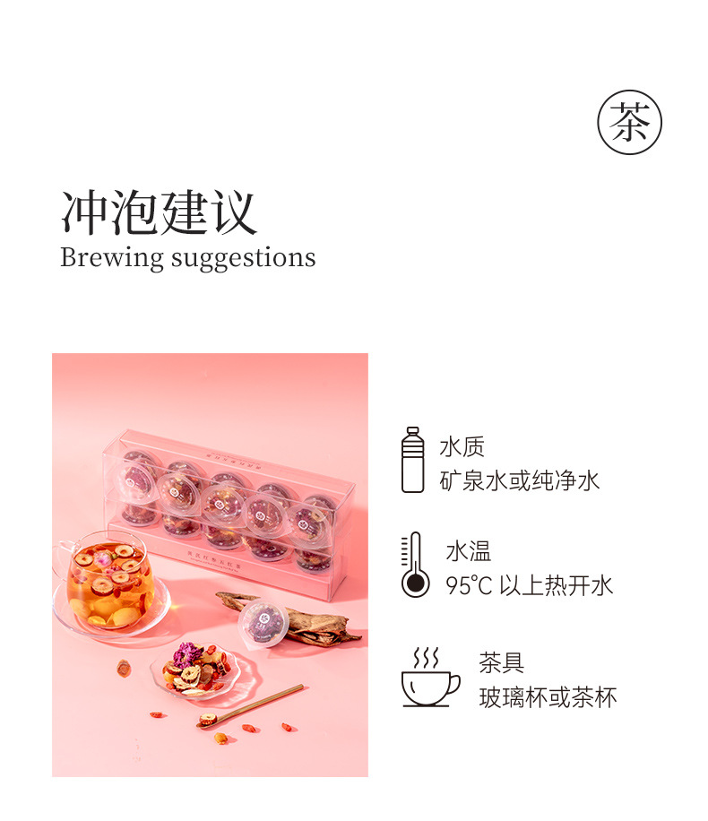 Astragalus Red Ginseng Longan Five Red Tea 10 Mini Cans Gift Box Hot Brew Herbal Flower Tea 60g preparation