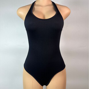 Cross-Border Yoga One-Piece Halter Neck Yoga Suit, Sports Shapewear Seamless Knit Bodysuit Set, Waist-Cinching Sexy Hollow-Out Design