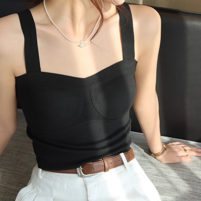レッドデロンサーマルベスト女性用 2025 新しい冬胸パッド付き下着、美しい背中のサスペンダートップ付き|undefined