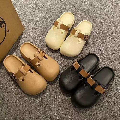 Women's Baotou Slippers for Daily Wear, Casual and Comfortable, Versatile, Waterproof, Simple and Elegant, Fairy Style, Internet Celebrity Baren Shoes