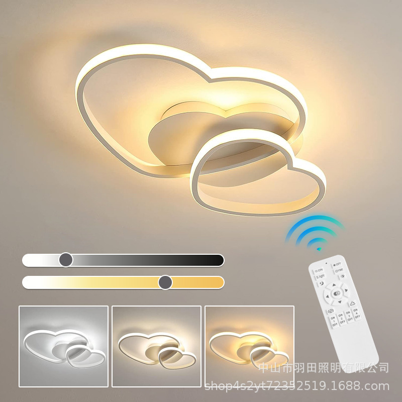 Bedroom Lamp Modern Simple Atmospheric Heart-Shaped Zhongshan Lamp Boys and Girls Princess Room Ceiling Lamp Master Bedroom 2025 New Style Bedroom Lamp Modern Simple Atmospheric Heart-Shaped Zhongshan Lamp Boys and Girls Princess Room Ceiling Lamp Master Bedroom 2025 New Style