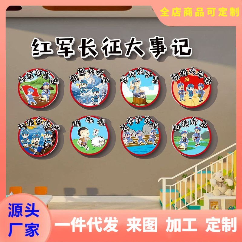 幼儿园班级环创国庆节氛围主题场景布置红色文化楼梯墙面装饰成品