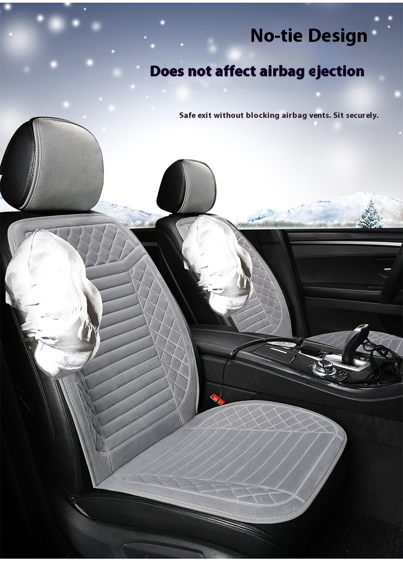 Heated Seat Cushion Fcc Certified Ce Winter Plush Cushion Car Plush Seat Cushion Car Accessories Winter Car Seat Cushion