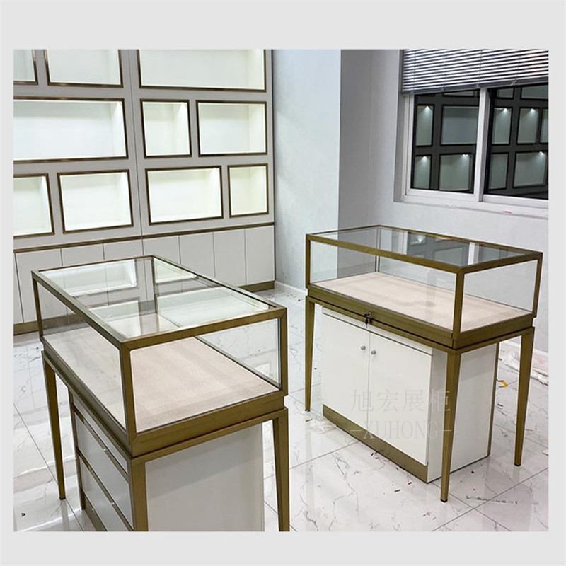 厂家直供黄金珠宝展示柜环形柜台珍珠首饰展柜高端化妆品高柜