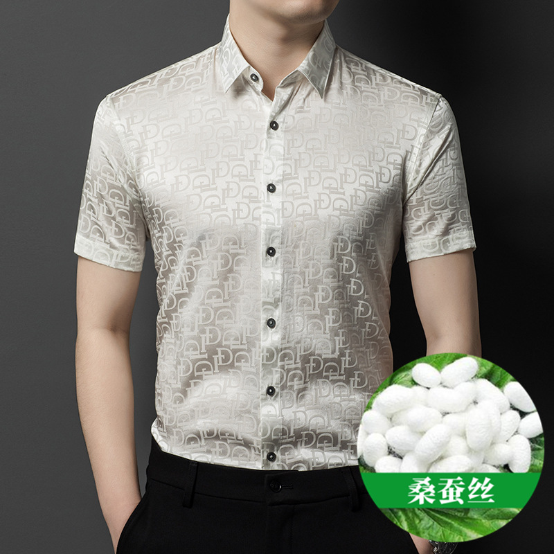 Summer silk thin breathable shirt for leisure