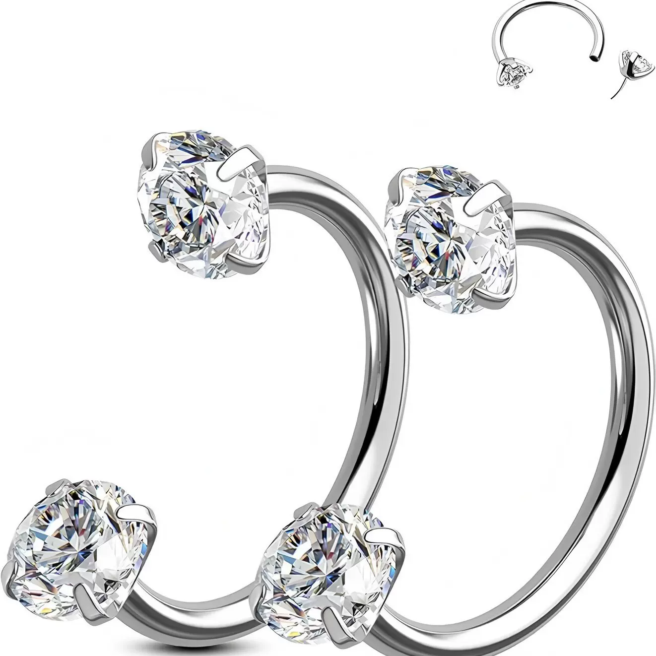 时尚316医用级不锈钢插杆马蹄环鼻环爆款常规无缝现货精致鼻饰