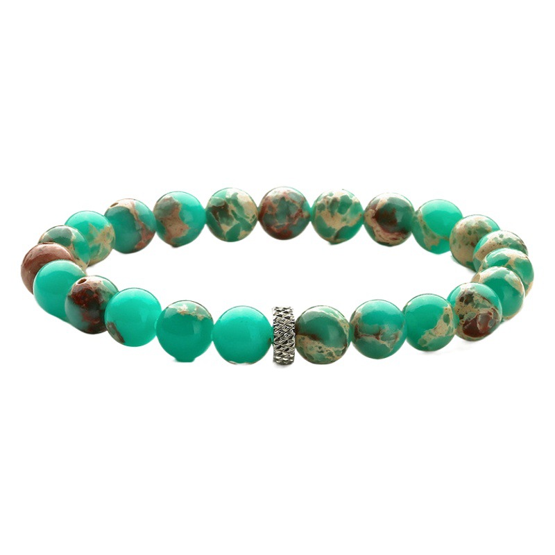 Ojo de Tigre Piedra Blanca Lansong pareja pulsera Esmerilado Negro Ágata flash negro mapa piedra pulsera Amazon transfronteriza exclusiva