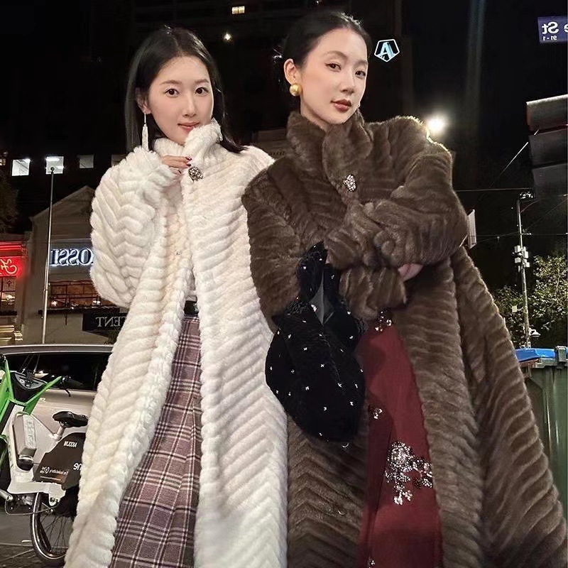 2025年新款金貂绒大衣女短款立领水貂绒大衣加厚宽松皮草外套女|undefined