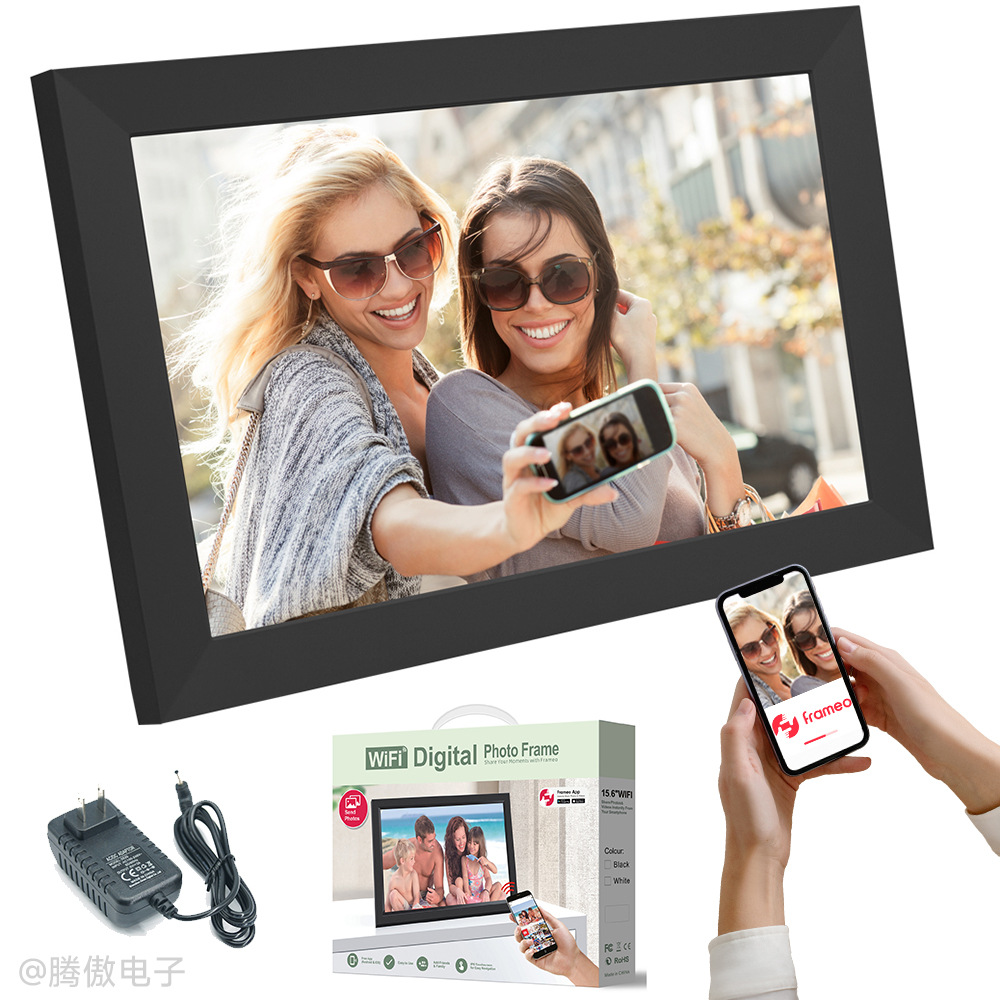 Marco de fotos digital WiFi 10 pulgadas transfronterizo Venta caliente Frameo marco de fotos electrónico 15,6 pulgadas HD BOE pantalla de publicidad