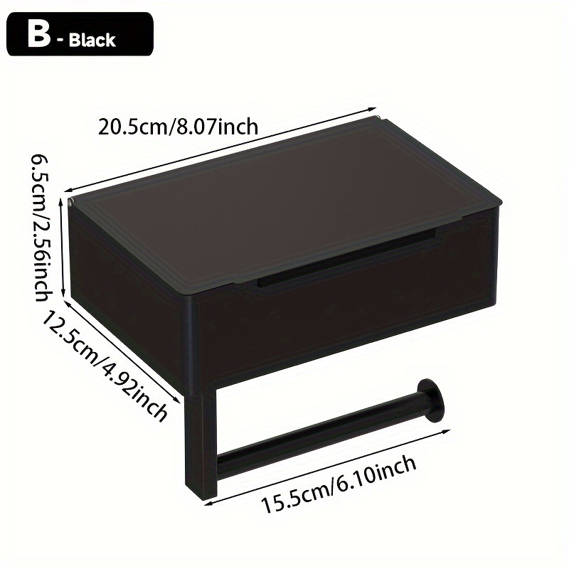 Soporte de pañuelos transfronterizo 304 soporte de papel higiénico sin agujeros de acero inoxidable caja de pañuelos de privacidad del baño soporte de papel enrollado caja de pañuelos húmedos