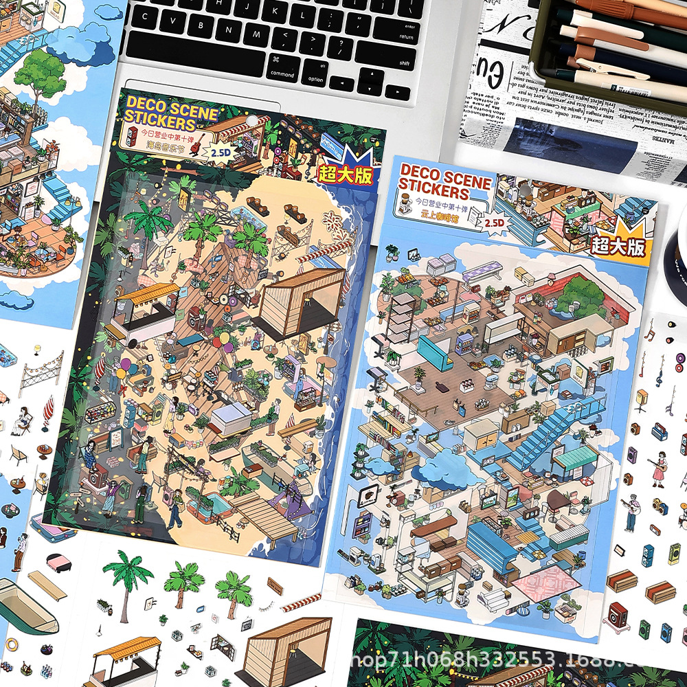 Infeelme está abierto hoy en la quinta bala de 3D paisajismo stickers innovación pequeño libro rojo nuevo paisajismo DIY cabina