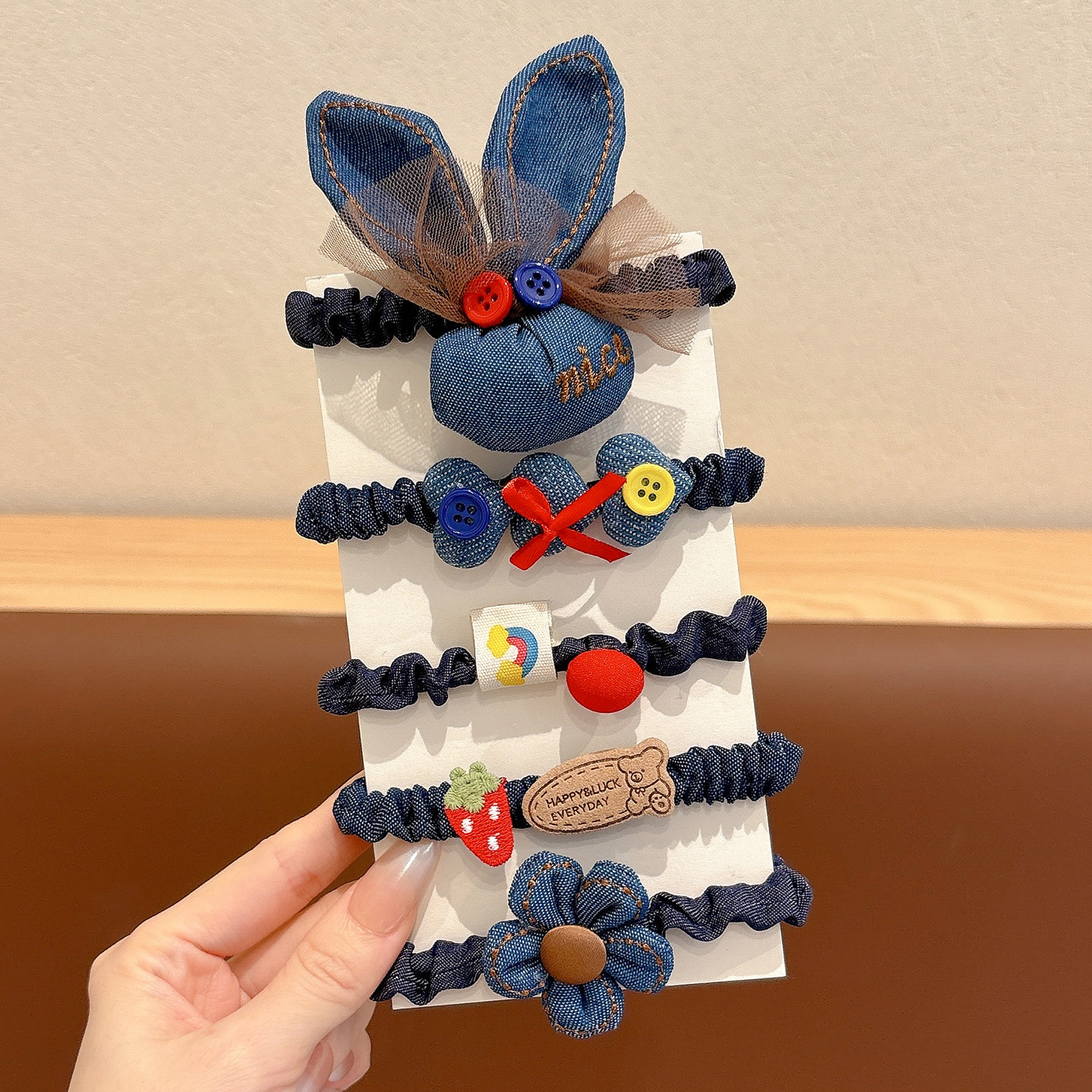 Cowboy bunny hair tie diameter ~ about 5.5cm