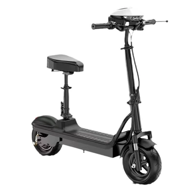 Cross-Border 10-Inch Foldableing Two-Wheel Electric Qatlanan elektrik skuterlər - black-24v-12a-brushless-lead-acid-battery-approximately-30km-range