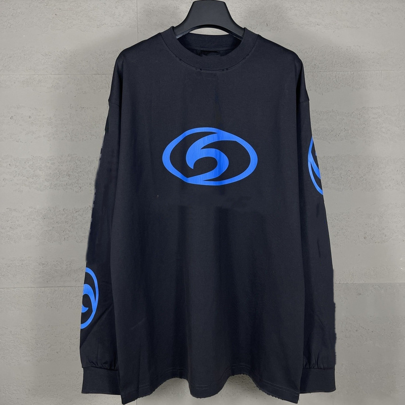 Correct Version High-Quality 26Ss New Style Surf Logo Pattern Letter Print Straight-Cut Long-Sleeve T-Shirt for Men and Women Correct Version High-Quality 26Ss New Style Surf Logo Pattern Letter Print Straight-Cut Long-Sleeve T-Shirt for Men and Women