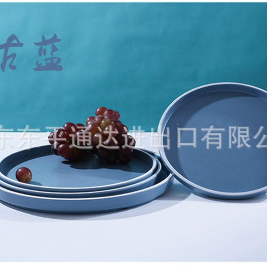 SD00798 레트로 블루 9.8 인치 플랫 플레이트