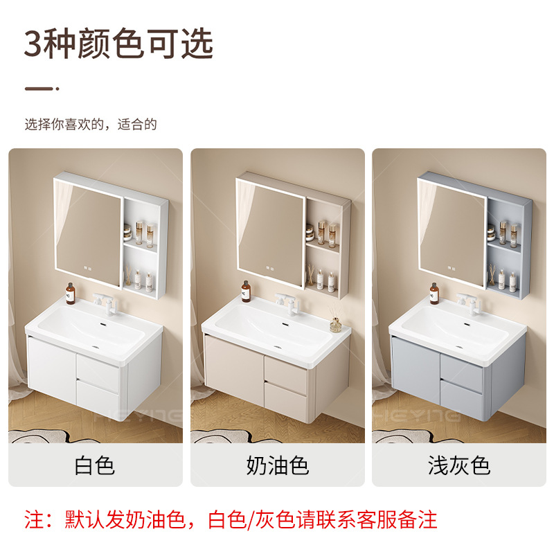 Gabinete de baño de panal de abeja grueso 17CM Bacia profunda cerámica integral Bacia a prueba de humedad Doble cajón Baño gabinete de lavabo image 3