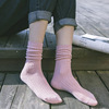 Piles of socks lady solar system Socks cotton material spring and autumn Socks Solid College wind Korean Edition Medium hose