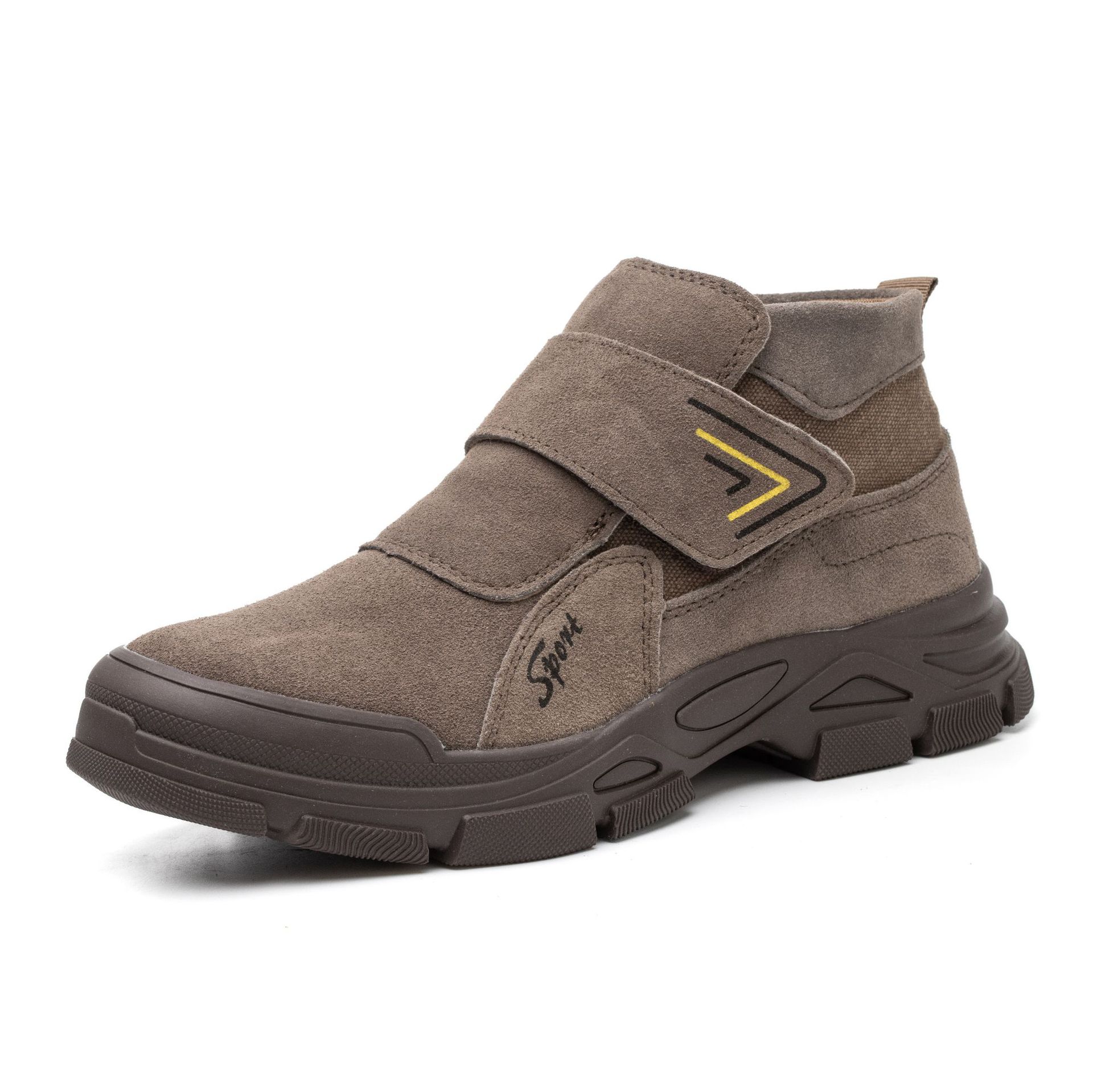 Cuatro estaciones nuevos zapatos de protección laboral de piel de gamuza puntera de acero zapatos de trabajo antideslizantes transpirables zapatos de protección de seguridad anti-rotura y anti-perforación
