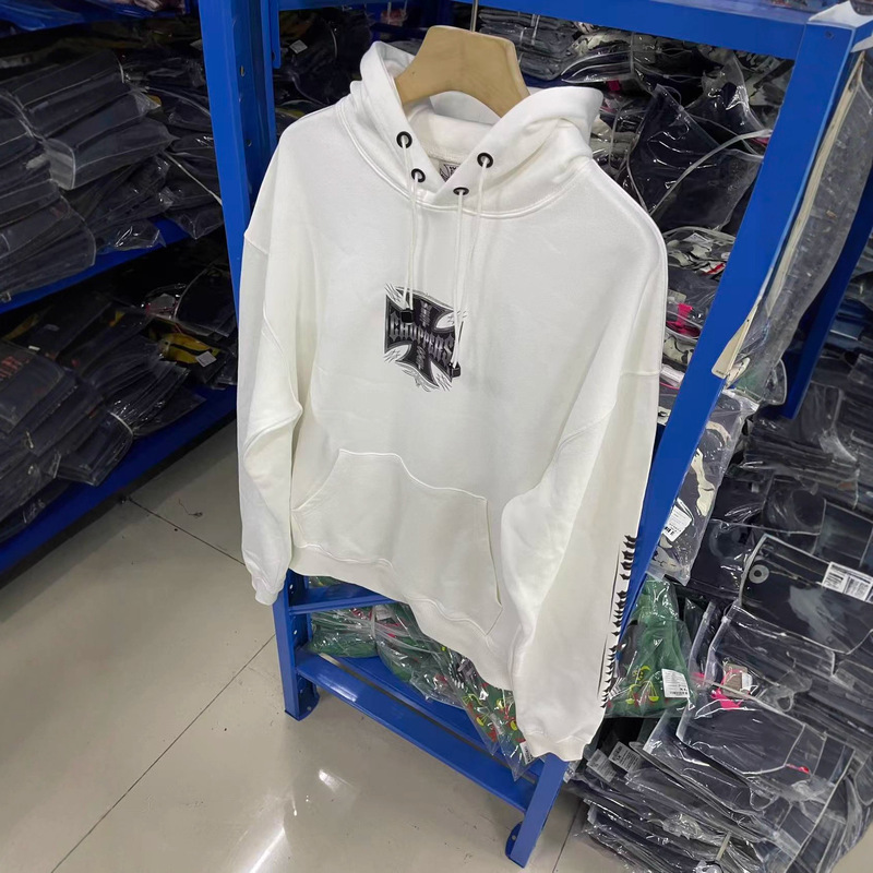 West Coats重磅vintage标志性十字印花logo帽衫连帽卫衣男女潮牌|undefined