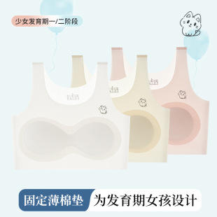 Girls' Intimates Development Period Primary School Students' Seamless Bra First Stage 10 Years Old 13 Kidsren's Vest 12 Girls Ice Silk