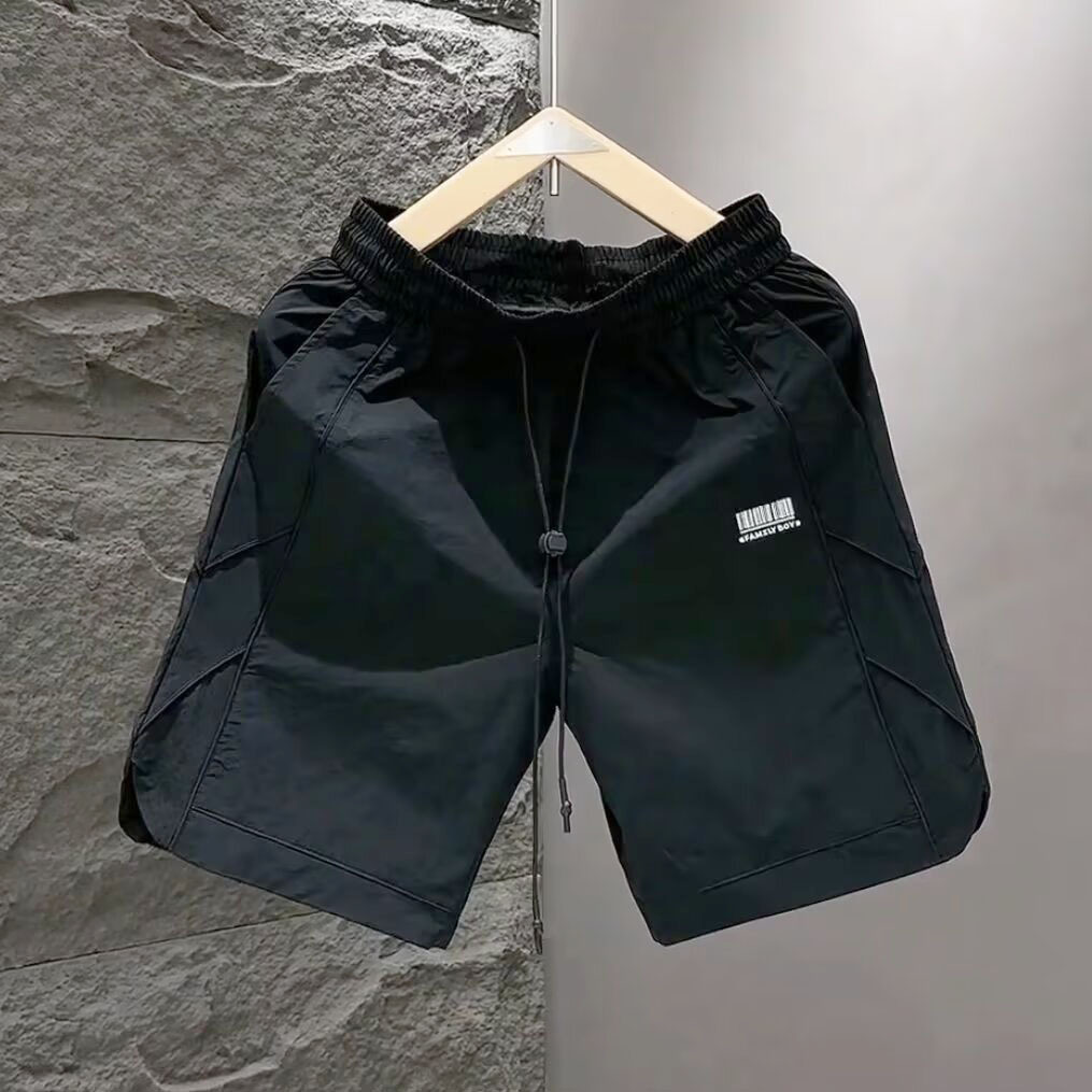 Pantalones cortos casuales de todo fósforo, pantalones de cinco puntos transpirables de secado rápido de seda de hielo para hombres, pantalones grandes rectos, comercio exterior transfronterizo de verano al por mayor