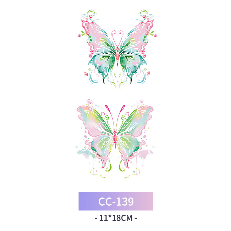 Transfronterizo en stock al por mayor de halloween colorido mariposa tatuaje pegatinas simulación sangrienta cicatriz pegatinas divertidas pegatinas impermeables