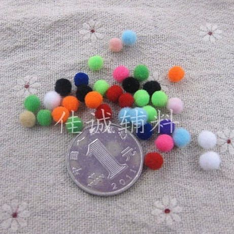 Small accessory for kindergarten, puffer ball handmade, plush, polyester, DIY, 5mm
