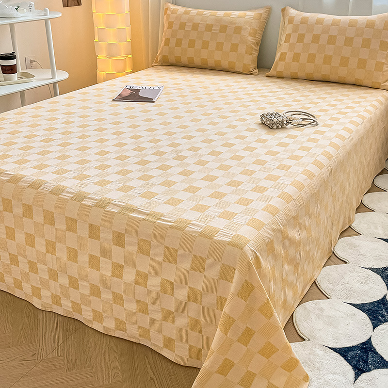 Una sábana de algodón waffle de categoría 1 pieza única 100 cubierta de cama de algodón pieza individual otoño e invierno tatami gruesa sábana pieza de tres piezas