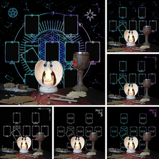塔罗牌桌布Tarot Tablecloth布垫月相蝴蝶花卉太阳生命树绒布桌布