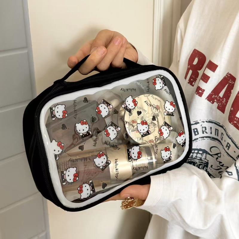 かわいいハローキティ猫化粧品バッグ新しい大容量ポータブル旅行収納袋スポット卸売|undefined
