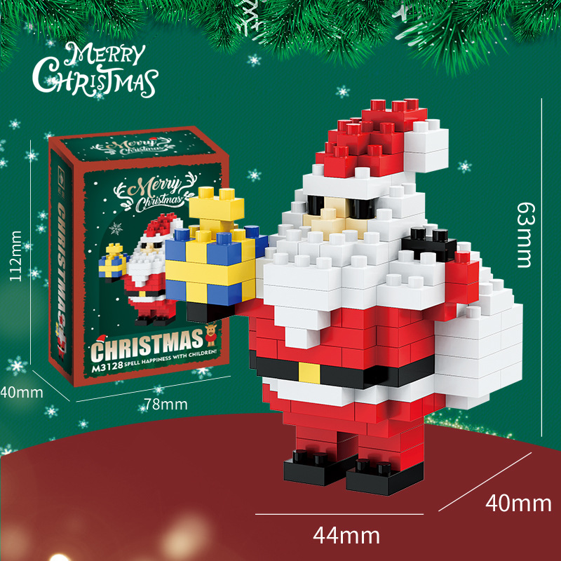Juguetes de construcción de bloques de Navidad para niños ensamblaje puzzle Santa Claus muñeco de nieve decoraciones festivas regalos al por mayor image 19