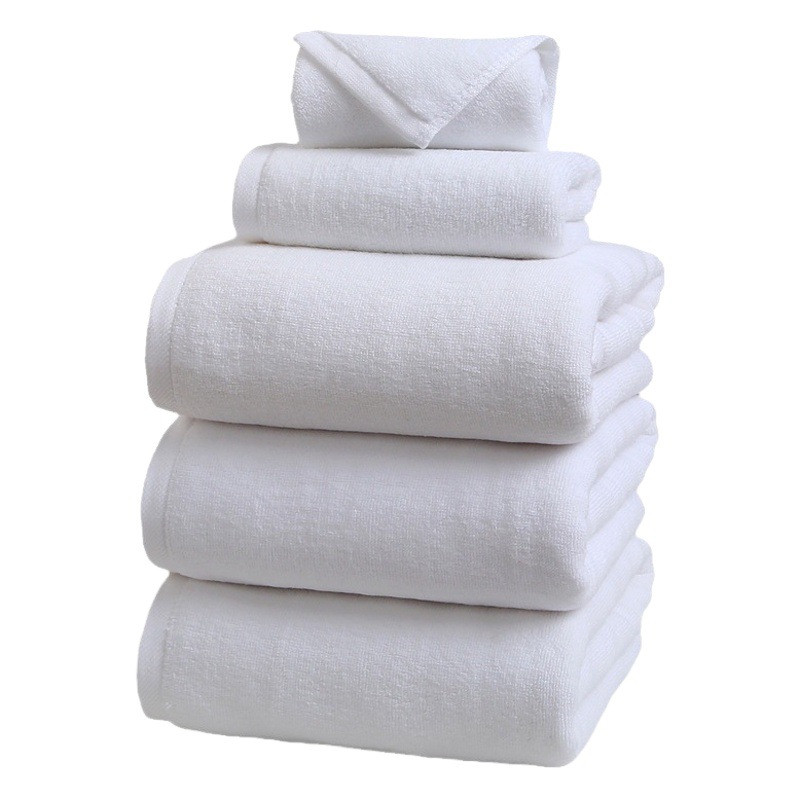 32 strands of pure cotton white towel wholesale Hotel KTV homestay towel bath towel cotton absorbent white towel embroidery custom