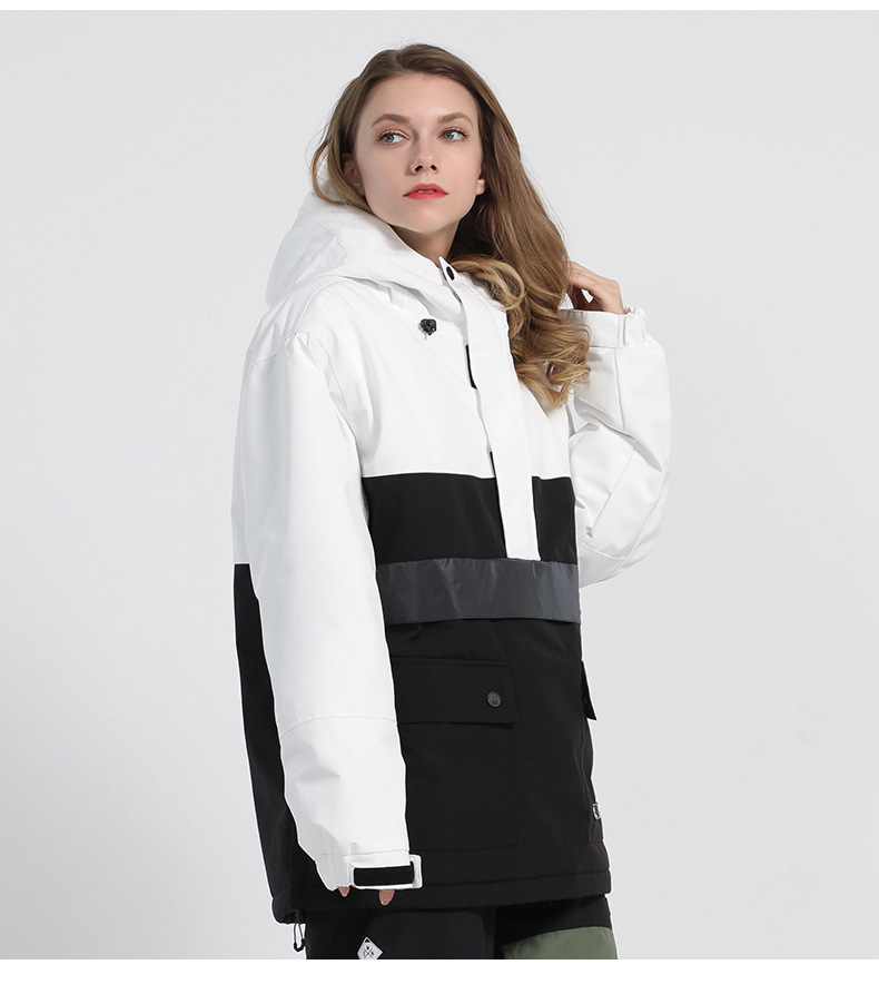 Dubbelzijdig reflecterend, warm, waterdicht, glow-in-the-dark ski-hoodie, enkelzijdig kleurenpak met bijpassende sneeuwlaag_voghion.com