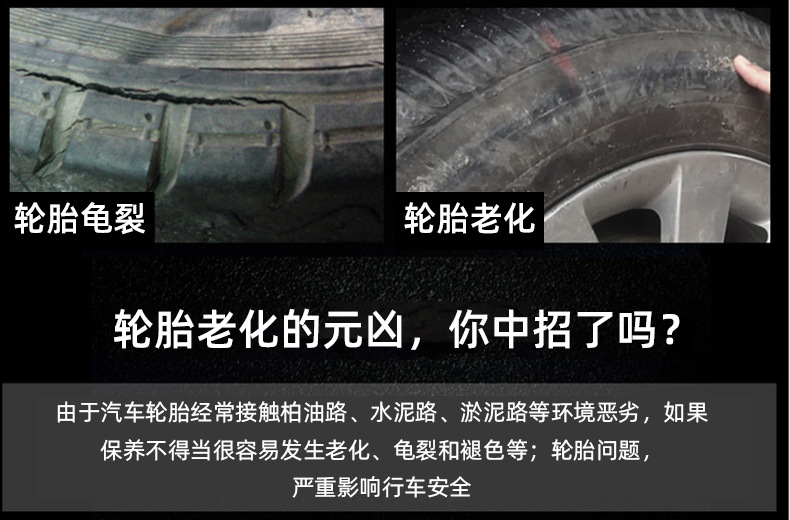 Car Tire Brightener Spray Glaze Mist Maintenance Blackening Cleaning Agent Foam Polishing Tire Anti-Aging Box