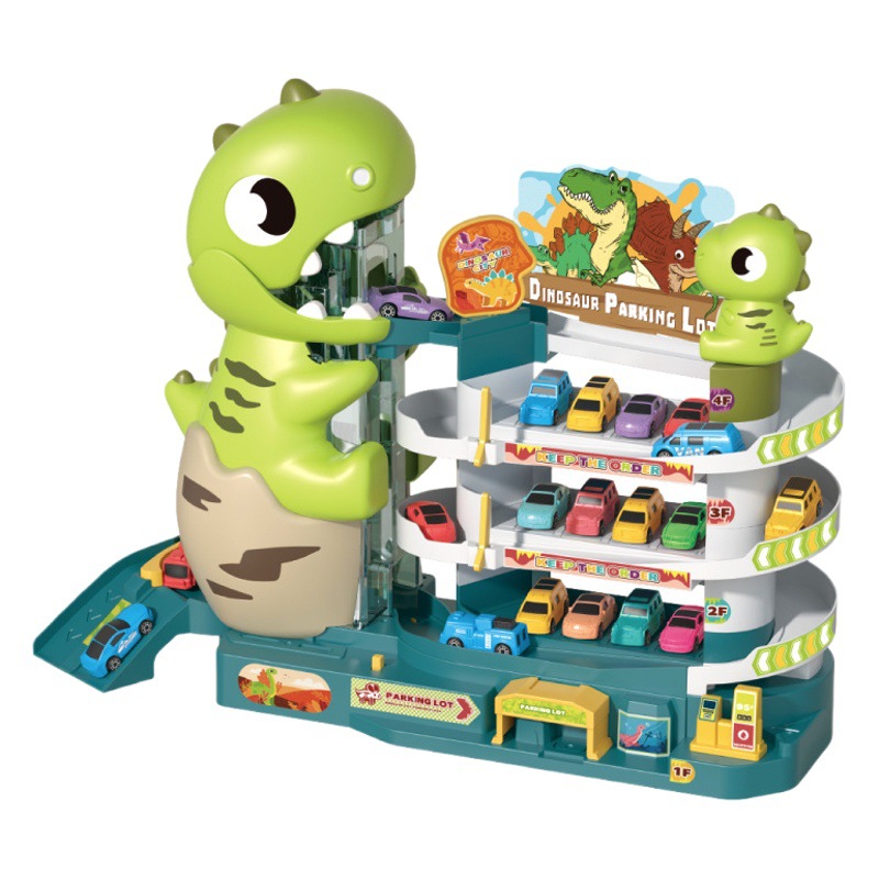 Dinosaurio DE LOS NIÑOS pista estacionamiento coche pequeño tren entrada aventura aparcamiento edificio educativo juguete Niño