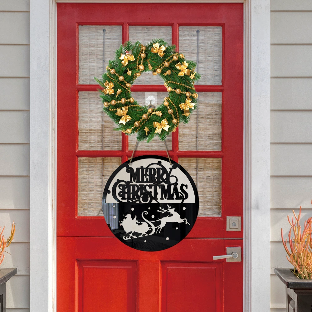 MZ072 Переходная Christmas Merry christmas Акрил деревянная двойная чаша Подвеска праздничное украшение