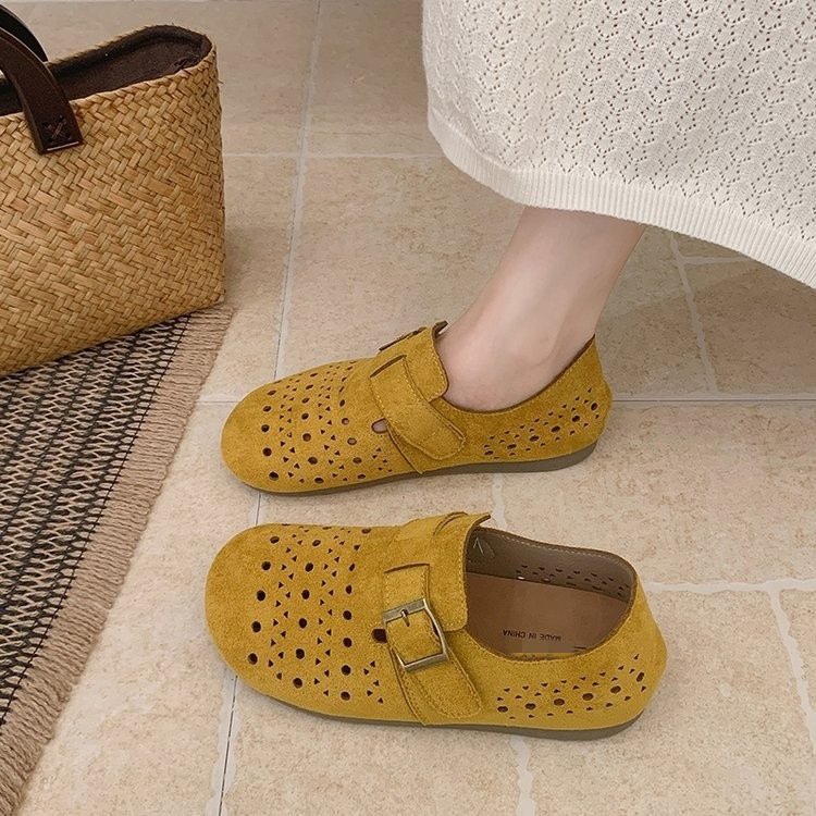 2026 nuevo verano con falda hueco ventilado zapatillas de zapato perezoso