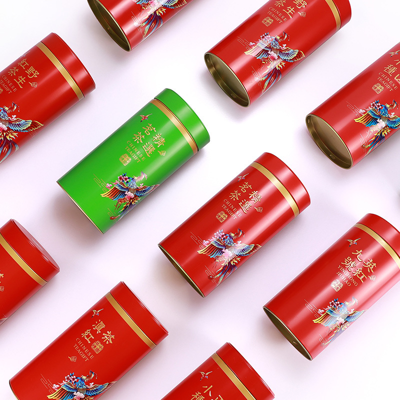 厂价直销一套一斤装金属茶叶罐茶叶铁罐各类茶名茶叶扣底罐圆罐..