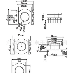 EQ25 transformer skeleton EQ25 high frequency transformer vertical 6+6 slot width 4.6