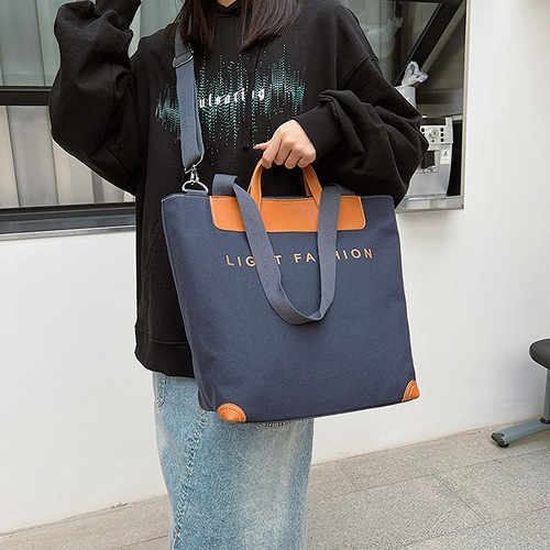 Canvas bag new style women's bag large capacity Korean style fashion shoulder crossbody bag handheld tote bag bag delivery