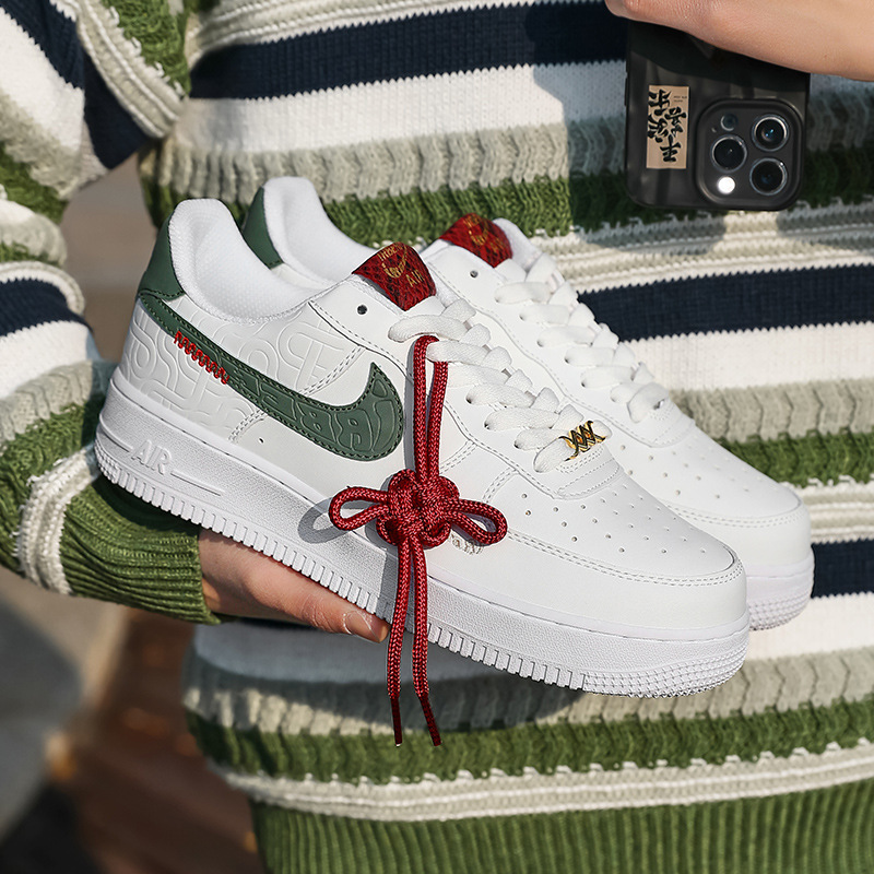 Air Force One Year of the Snake Limited Sneakers Af1 White Green Men's Shoes Classic White Shoes Aj1 Wheat Color Women's Shoes Air Force One Year of the Snake Limited Sneakers Af1 White Green Men's Shoes Classic White Shoes Aj1 Wheat Color Women's Shoes