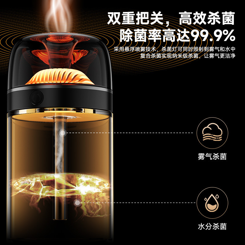 クロスボーダーデスクトップ加湿器家庭用大霧量ミニ車載加湿器USB充電式アロマ加湿器|undefined