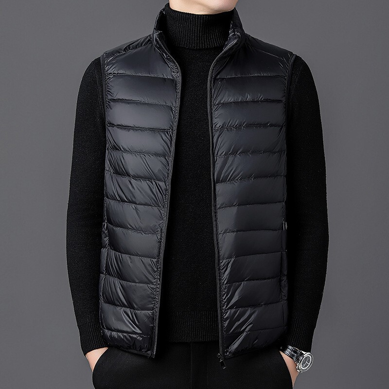 Men's Stand Collar Lightweight Cotton Vest, Autumn and Winter Warm Sleeveless Shoulder Vest, Men's Clothing, Multiple Colors Available, Wholesale Supply Men's Stand Collar Lightweight Cotton Vest, Autumn and Winter Warm Sleeveless Shoulder Vest, Men's Clothing, Multiple Colors Available, Wholesale Supply