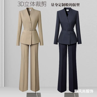西装套装女春秋职业正装气质面试上班经理西服珠宝店售楼部工作服