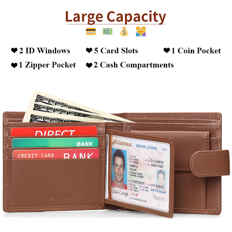 2022年新款男士短款钱包头层欧美风短款短夹真皮卡包零钱包现货